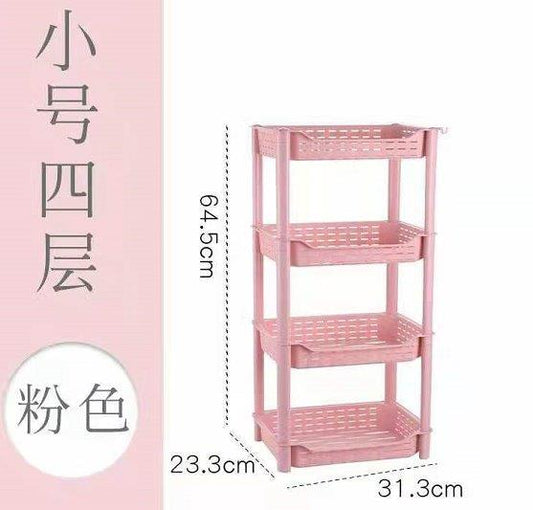 سلة تخزين بلاستيكية متعددة الطبقات لتخزين الفاكهة والخضروات 32x23x52.5 سم