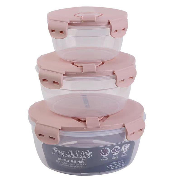 Multipurpose Mixed Colors Plastic Storage Box Food Container Set of 3 Pcs 1300 ml 800 ml8 400 ml