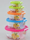 Multipurpose Mixed Colors Plastic Storage Box Food Container Set of 5 Pcs