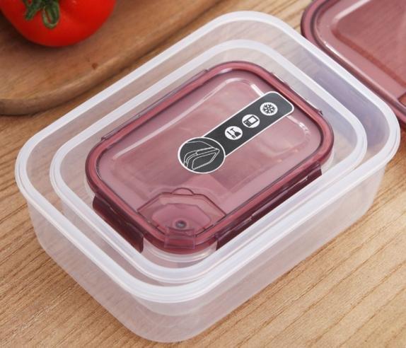 Multipurpose Mixed Colors Plastic Storage Box Food Container Set of 3 Pcs 400 ml800 ml1400 ml20.8*15