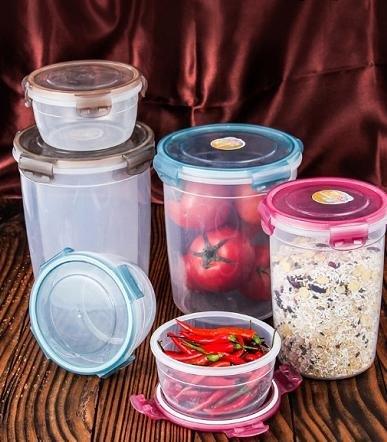 Multipurpose Clear Color Plastic Food Canisters Storage Container Set