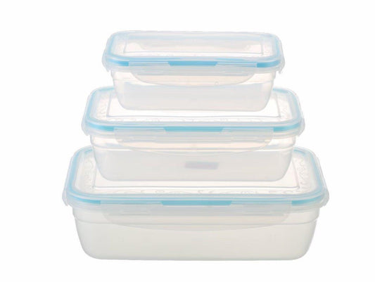 Multipurpose Mixed Colors Plastic Storage Box Food Container Set of 3 Pcs 25.5*17.5*7.5 cm
 21*14.5*7 cm
  17*11.5*6 cm