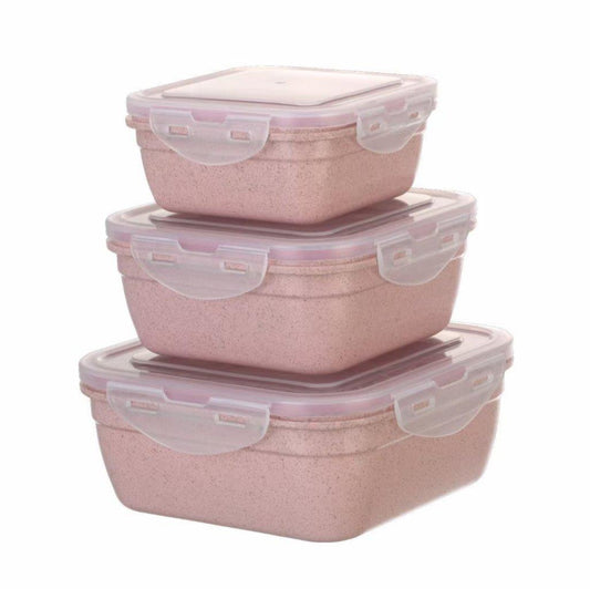 Multipurpose Mixed Colors Plastic Storage Box Food Container Set of 3 Pcs 18*18*7.5 cm
 15*15*7 cm
 12.5*12.5*6 cm