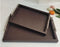 Deco Brown Leather Rectangular Dining Table Serving Tray for Home & Kitchen Set of 2 Pcs 41*28 cm33*