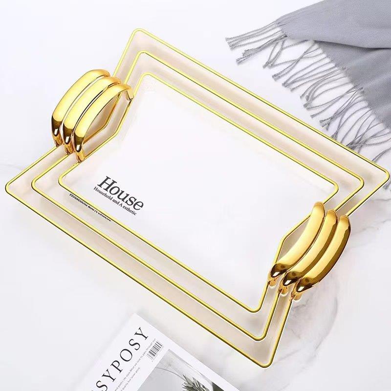 Stainless Steel Serving Tray Set of 3 Pcs