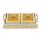 Engraved Deco Gold Candy Box Nuts and Chocolates Serving Tray 2 Compartments with Lid 30*16*6 cm