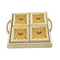 Engraved Deco Gold Candy Box Nuts and Chocolates Serving Tray 4 Compartments with Lid 30*30*6 cm