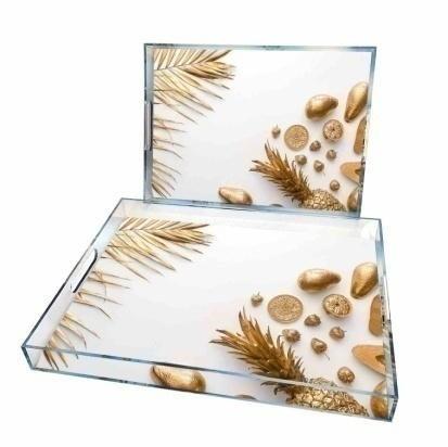 Deco Abstract Pattern Acrylic Serving Tray Set of 2 Pcs 36.5*26.5*4 cm
32.5*22.5*4 cm