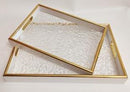 Deco Abstract Pattern Acrylic Serving Tray Set of 2 Pcs (check Material) 41*28 cm33*23 cm