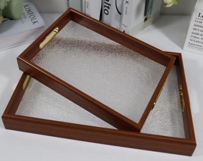 Deco Abstract Pattern Acrylic Serving Tray Set of 2 Pcs (check Material) 41*28 cm33*23 cm