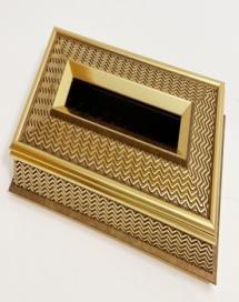 Rectangular Gold Engraved Deco Facial Tissue Box Dispenser Napkin Holder 24.5*13.5*6 cm