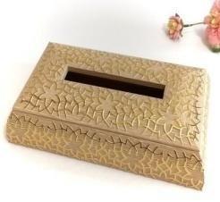 Rectangular Light Cream Engraved Deco Facial Tissue Box Dispenser Napkin Holder 24.5*14*6 cm