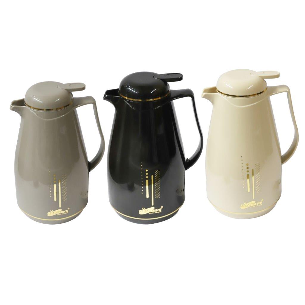 ترمس حراري بلاستيكي معزول بالفراغ مع جزء داخلي زجاجي سعة 1.0 لتر