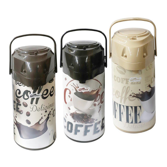 قارورة معزولة مفرغة محمولة مزودة بمضخة هواء وموزع شاي وقهوة بسعة 3.0 لتر