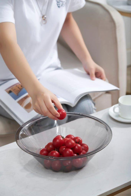 Colored Plain Pattern Round Plastic Fruit Bowl 295*103 cm