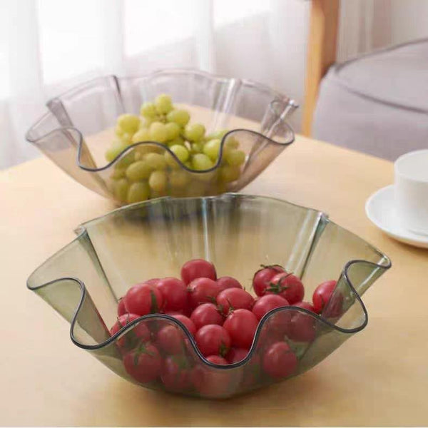 Colored Plain Pattern Round Plastic Fruit Bowl 267*96 cm