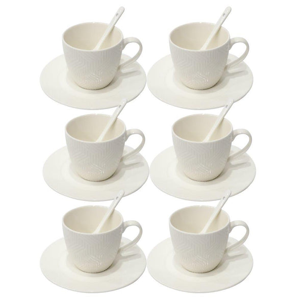 Ceramic Latte Cup with Saucer and Spoon Set Cup8.5*7.6 Saucer16 cmSpoon 12 cm