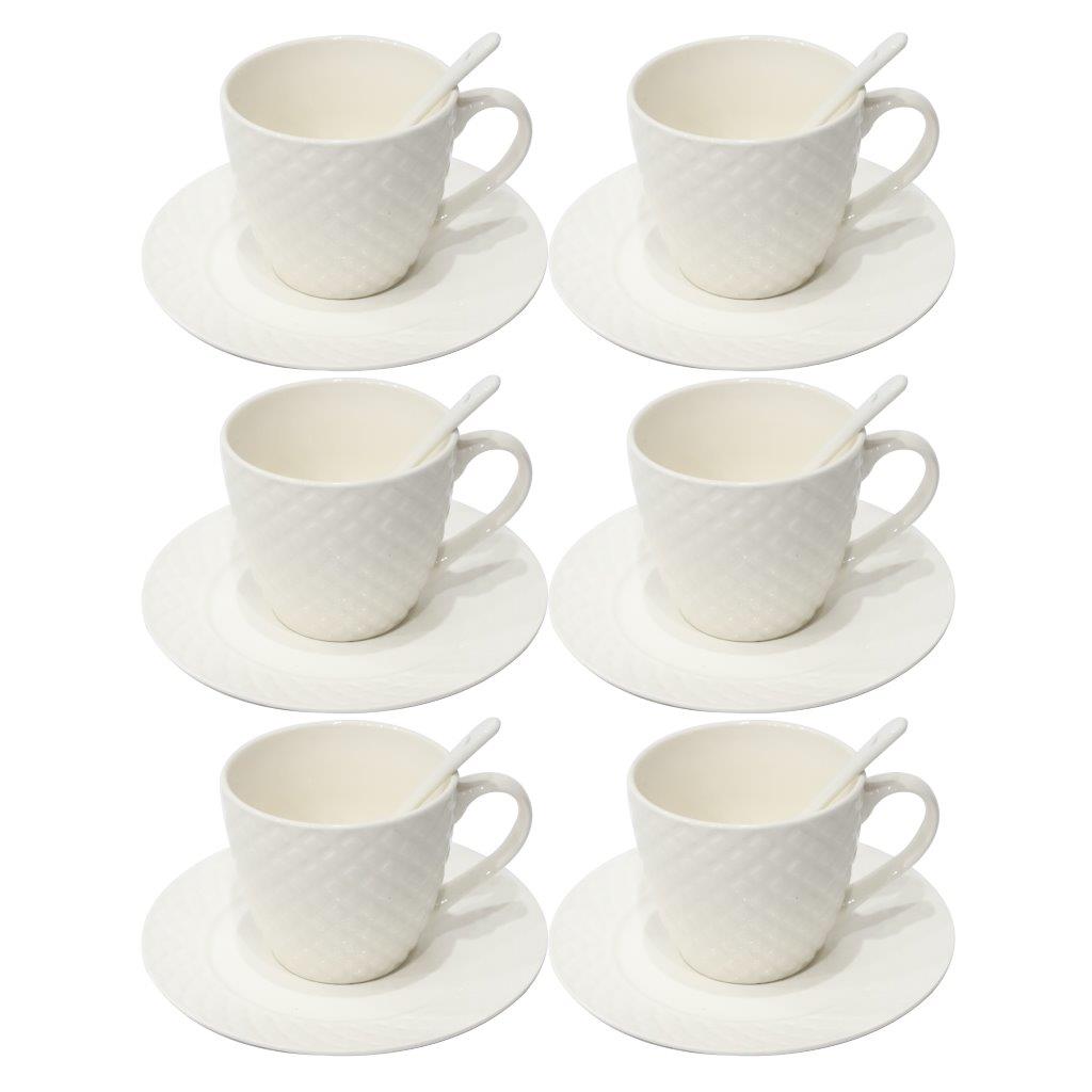 Ceramic Latte Cup with Saucer and Spoon Set Cup8.5*7.6 Saucer16 cmSpoon 12 cm