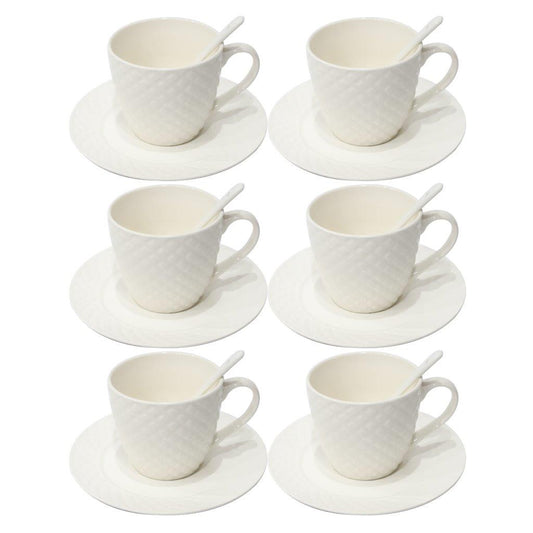 Ceramic Latte Cup with Saucer and Spoon Set Cup8.5*7.6 Saucer16 cmSpoon 12 cm
