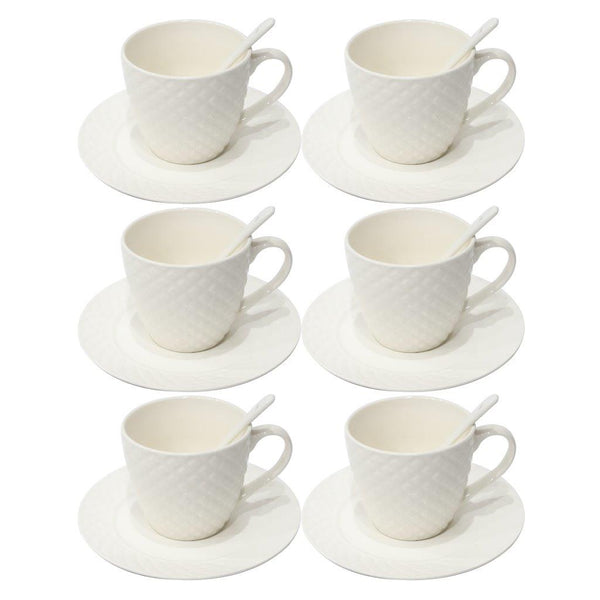 Ceramic Latte Cup with Saucer and Spoon Set Cup8.5*7.6 Saucer16 cmSpoon 12 cm