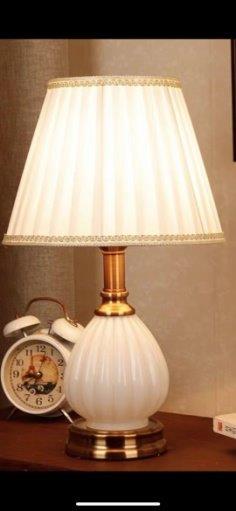 Home Decor Bedside Reading Desktop Table lamp Deco Base Cream Shade