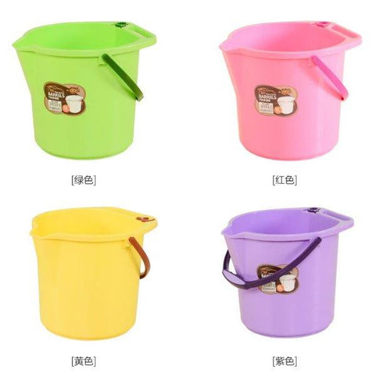 Multicolor Plastic Water Bucket Cleaning Bucket with Carry Handle
