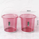 Multicolor Plastic Water Bucket Cleaning Bucket with Carry Handle 33.5*32  cm6925512489485