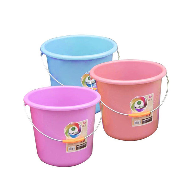 Multicolor Plastic Water Bucket Cleaning Bucket with Carry Handle 32.5*28 cm