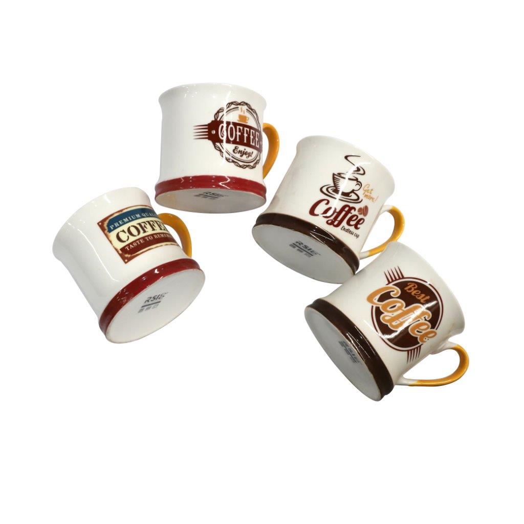 فنجان قهوة سيراميك بورسلين مزخرف بطبعة تجريدية سعة 340 مل