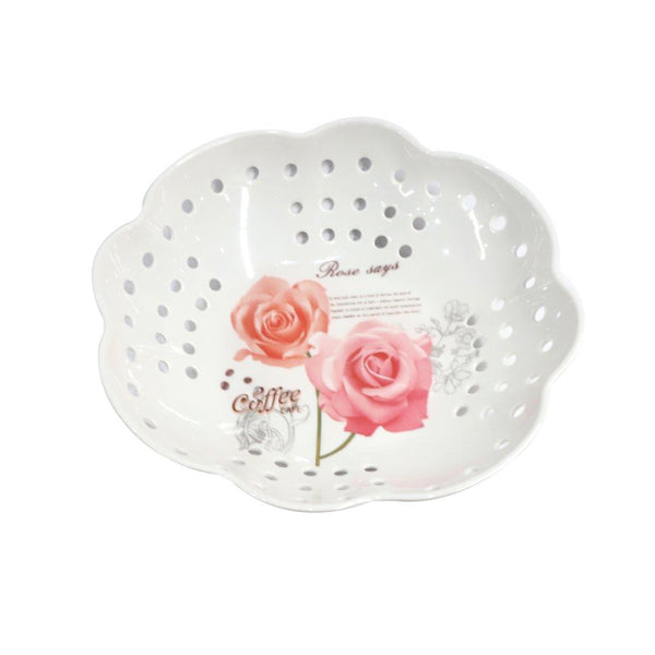 Melamine Floral Pattern Veggie Tray Fruit Bowl Serving Dish CJ219