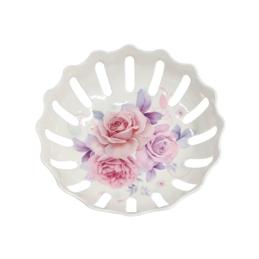 صينية تقديم الخضار والفاكهة المصنوعة من الميلامين بنمط زهور CJ2355F