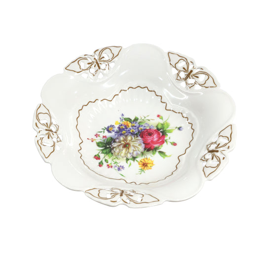 صينية تقديم الخضروات المصنوعة من الميلامين مع وعاء الفاكهة بنمط الأزهار