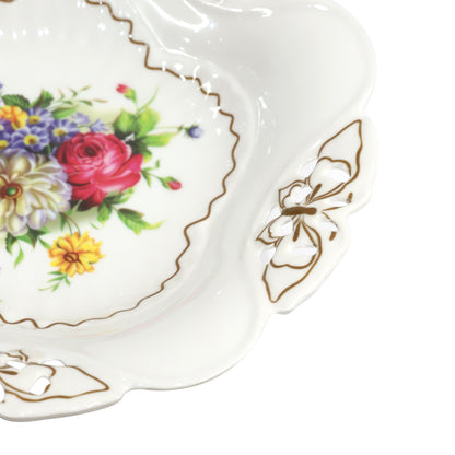 صينية تقديم الخضروات المصنوعة من الميلامين مع وعاء الفاكهة بنمط الأزهار