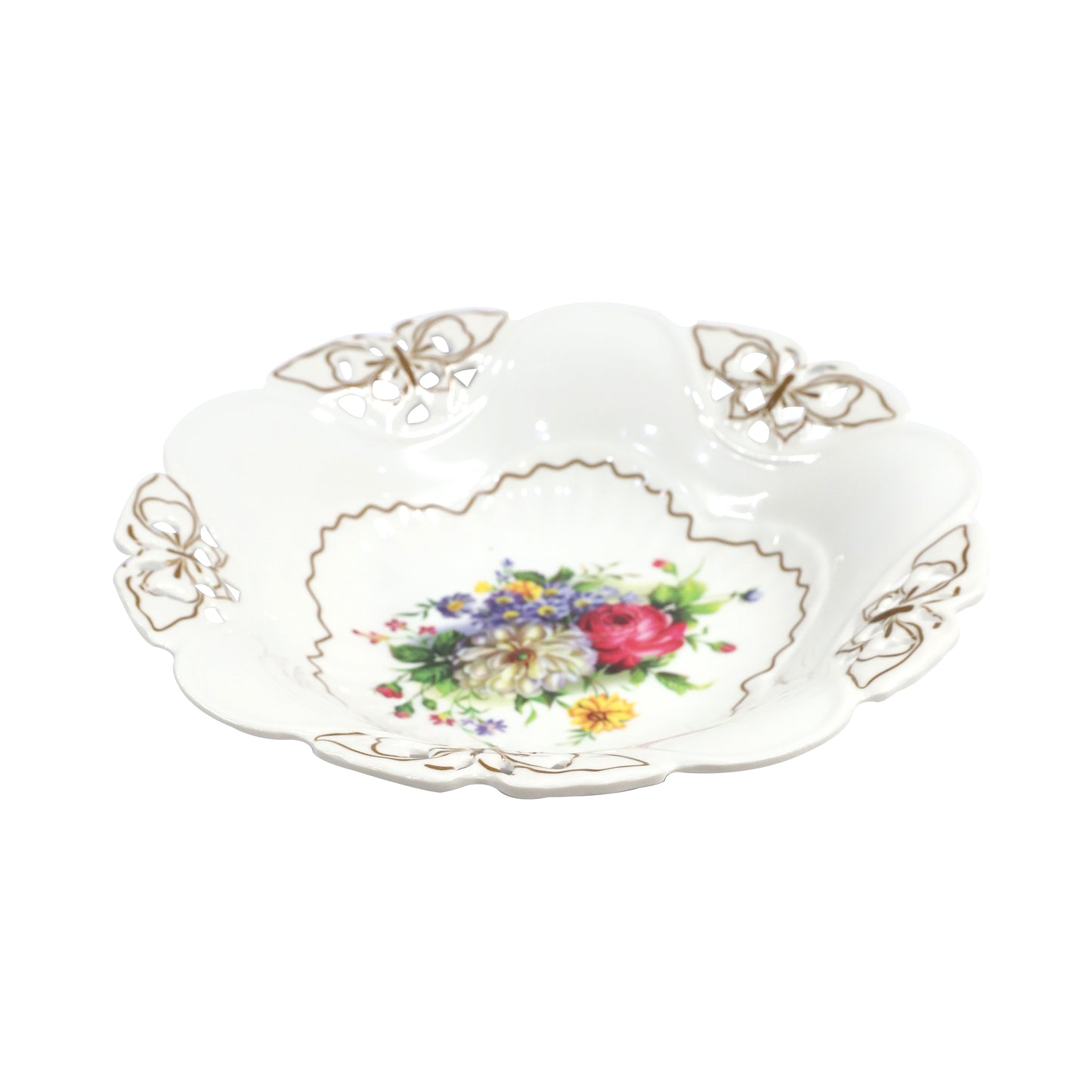 صينية تقديم الخضروات المصنوعة من الميلامين مع وعاء الفاكهة بنمط الأزهار