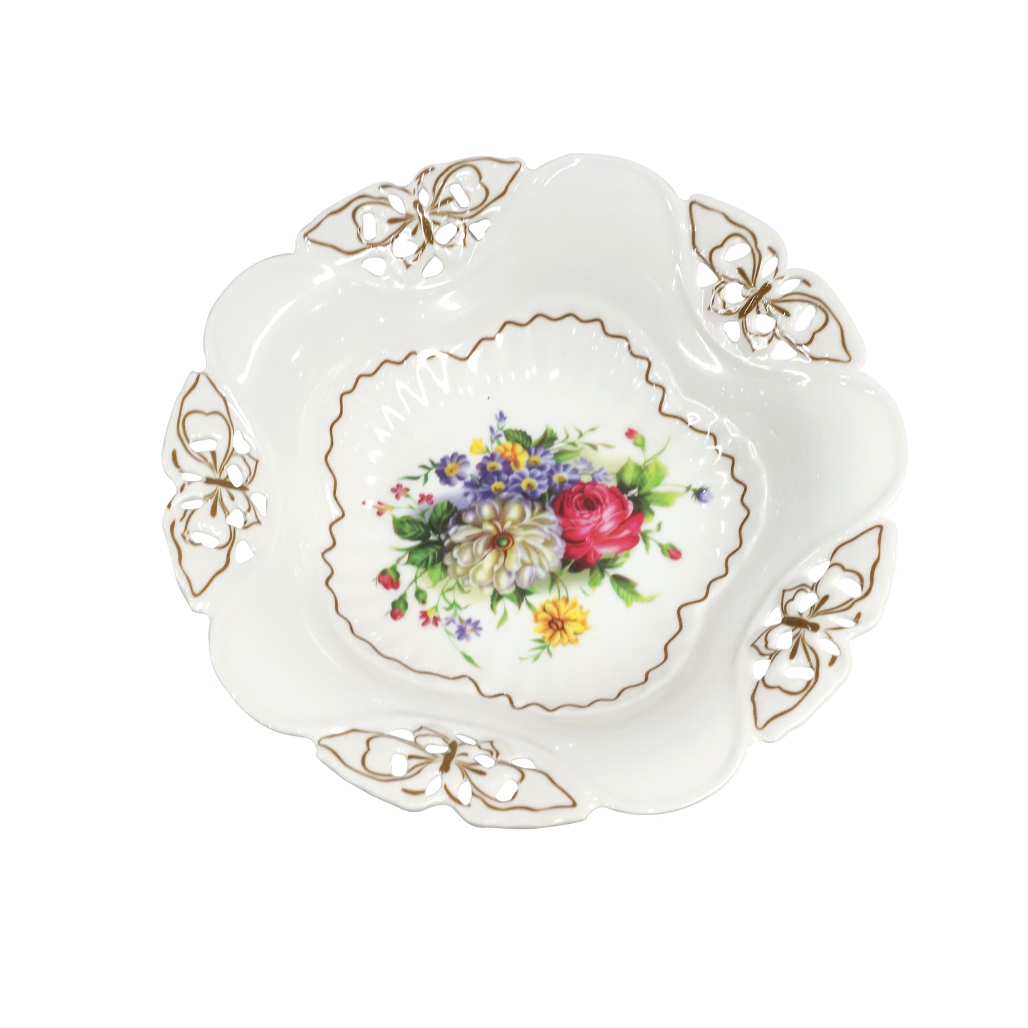 صينية تقديم الخضروات المصنوعة من الميلامين مع وعاء الفاكهة بنمط الأزهار