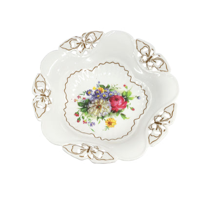 صينية تقديم الخضروات المصنوعة من الميلامين مع وعاء الفاكهة بنمط الأزهار