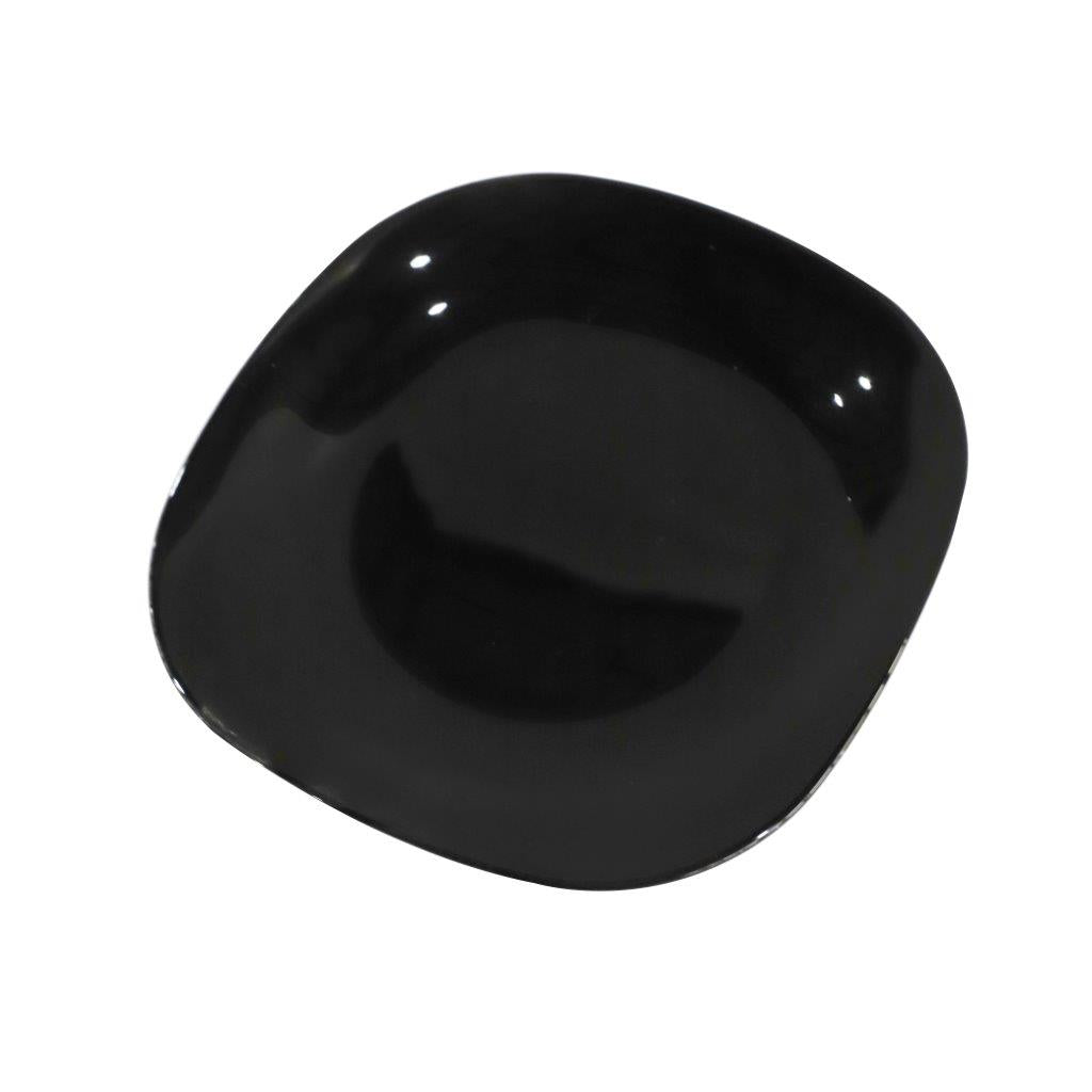 طقم عشاء سيراميك أسود سادة مكون من 18 قطعة مع أطباق عشاء وأوعية وأدوات تقديم الطعام طقم عشاء 18 قطعة