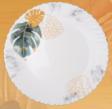 Floral Print White Ceramic Dinnerware Set of 40 Pcs with Dinner Plate Bowls Serveware Dinner Set 40