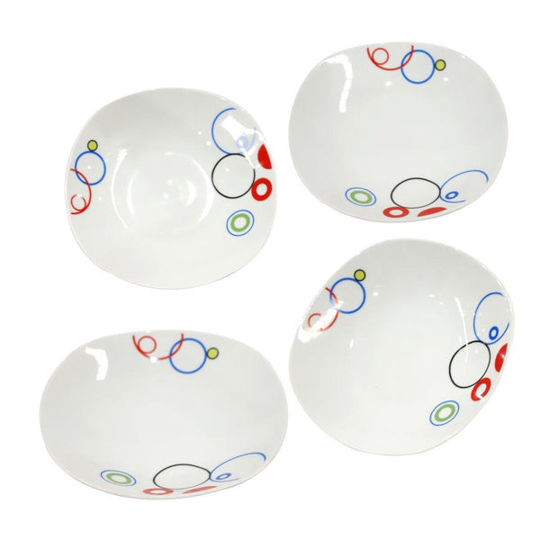 Royal Abstract Pattern Ceramic Dinnerware Set of 18 Pcs with Dinner Plate Bowls Serveware