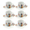 Royal Abstract Pattern Ceramic Dinnerware Set of 20 Pcs with Dinner Plate Bowls Serveware