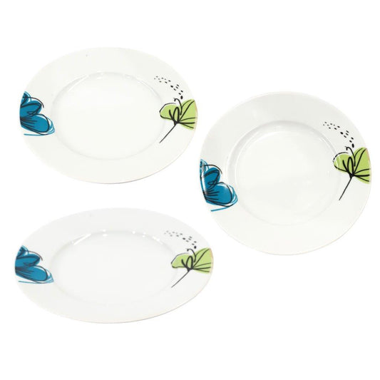 طقم عشاء سيراميكي بنمط زهور ملكي مكون من 7 قطع مع أطباق عشاء وأوعية وأدوات تقديم