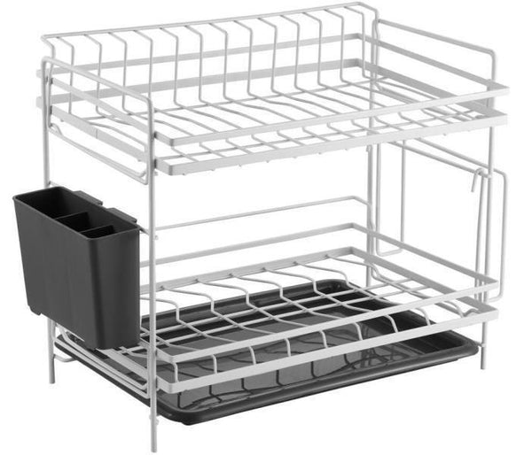 Kitchen Storage Metal Dish Rack 2 Tier Cutlery Storage Organizer 46.8*24*32.2 cm