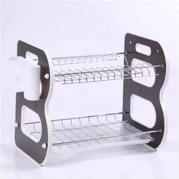 Kitchen Storage Chrome Dish Rack 2 Tier Cutlery Storage Organizer 50*27*34 cm