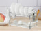 Kitchen Storage Chrome Dish Rack 2 Tier Cutlery Storage Organizer 53.4*38.5*26 cm