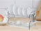 Kitchen Storage Chrome Dish Rack 2 Tier Cutlery Storage Organizer 53.3*25.5*35.5 cm