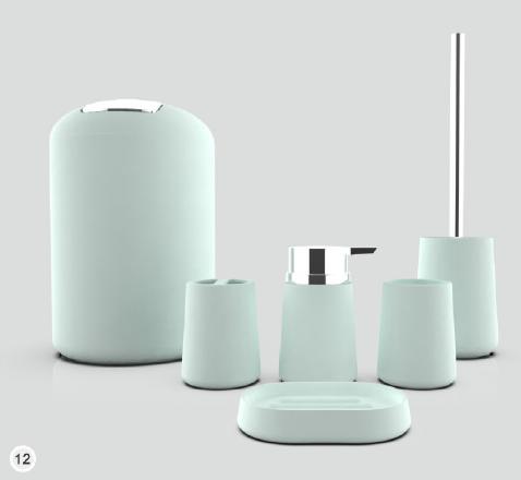 Plastic Colorful Bathroom Accessories Soap Dispenser Toothbrush Holder Set of 6 Pcs