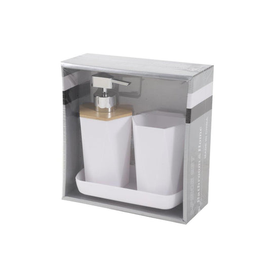 Mixed Colors Bathroom Accessories Soap Dispenser Toothbrush Holder Set of 3 Pcs 11.5*7.5/17*7.5/16.2*8.5*2.5 cm