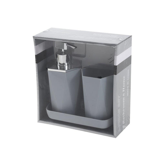 Mixed Colors Bathroom Accessories Soap Dispenser Toothbrush Holder Set of 3 Pcs 11.5*7.5/17*7.5/16.2*8.5*2.5 cm