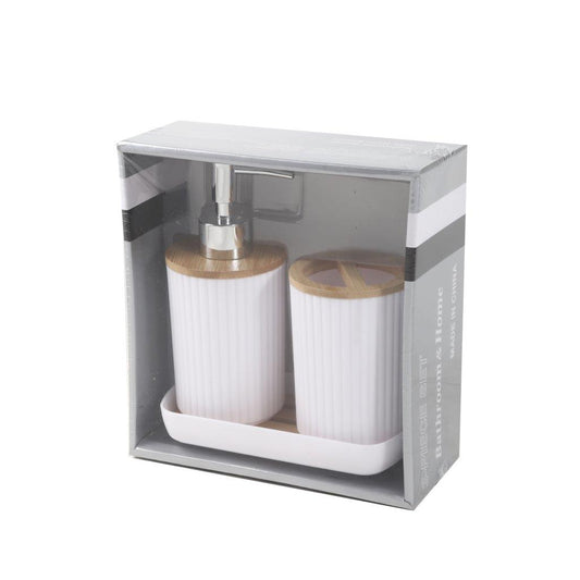 Mixed Colors Bathroom Accessories Soap Dispenser Toothbrush Holder Set of 3 Pcs 11.5*7.5/17*7.5/16.2*8.5*2.5 cm