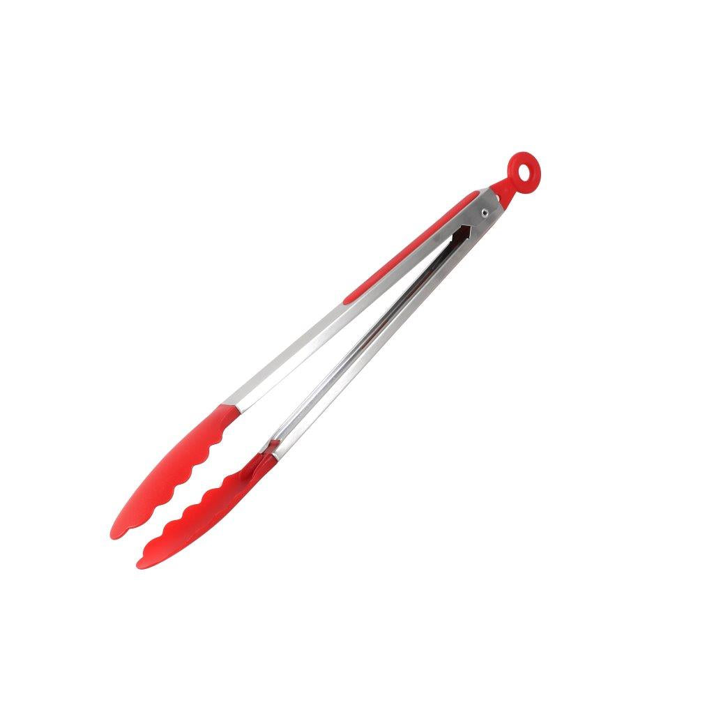 Stainless Steel Silicone Head Kitchen Clamp BBQ Tongs Kitchen Tool Gadget 27*3*3.5 cm